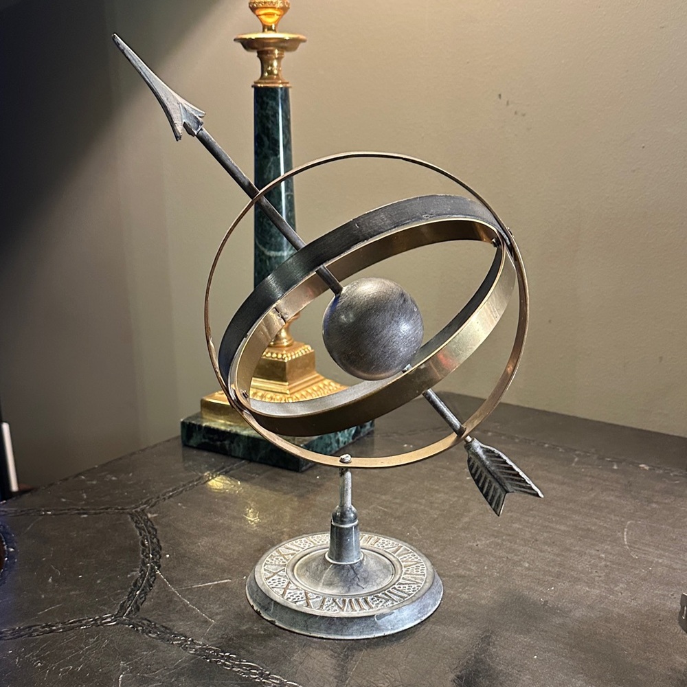 Elegant Silver and Gold Armillary Sphere Decor